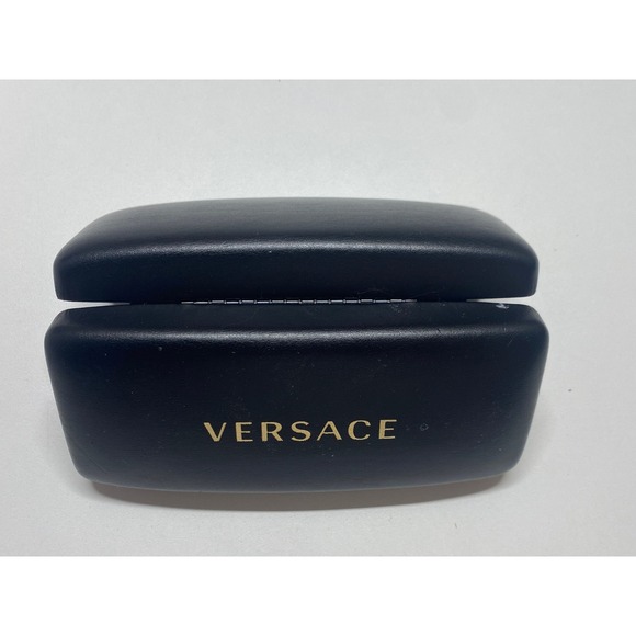 Versace Black Hard Shell Sunglasses Eyeglasses Case Gold Logo Luxury - Picture 5 of 5